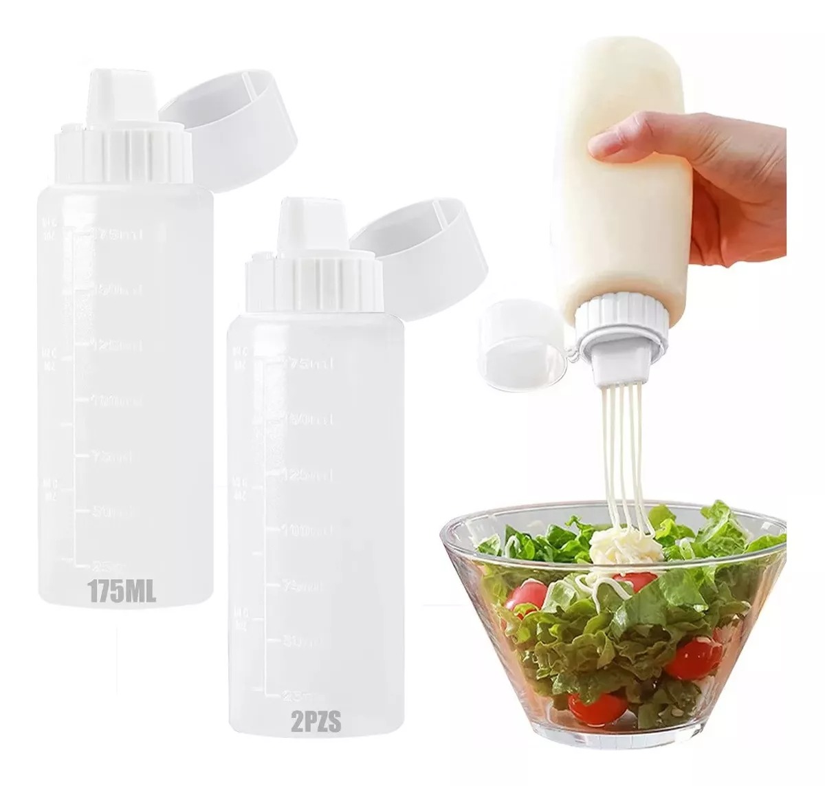2 Botellas Dispensadoras Catsup Salsa Mayonesa Crema 6 Oz