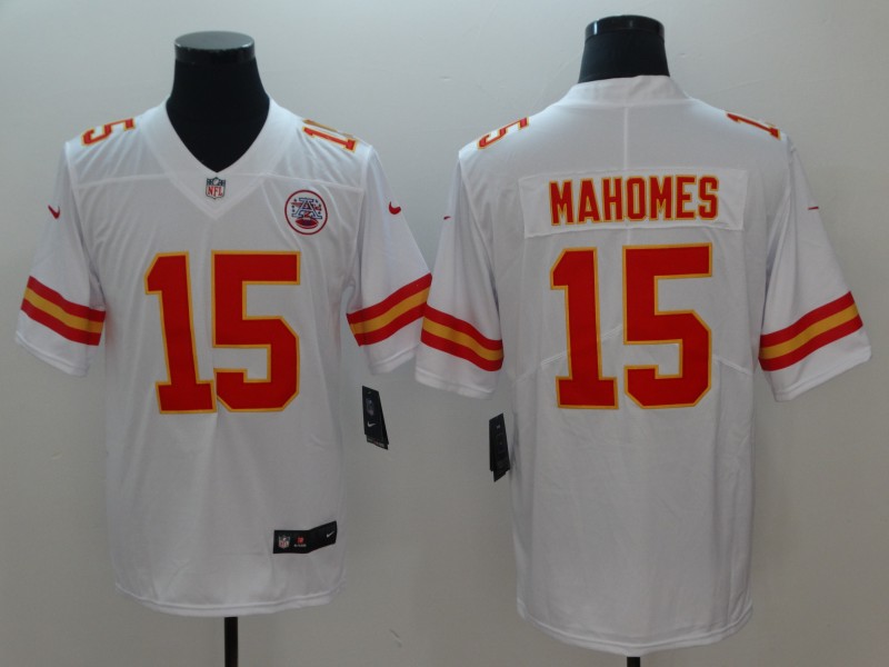 Fantastico! Jersey Jefes Kansas City Chiefs BORDADO Mahomes 15 Blanco Visita Talla S