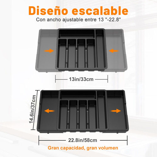 Bandeja Extensible Para Cajones De Cocina 8 Compartimentos