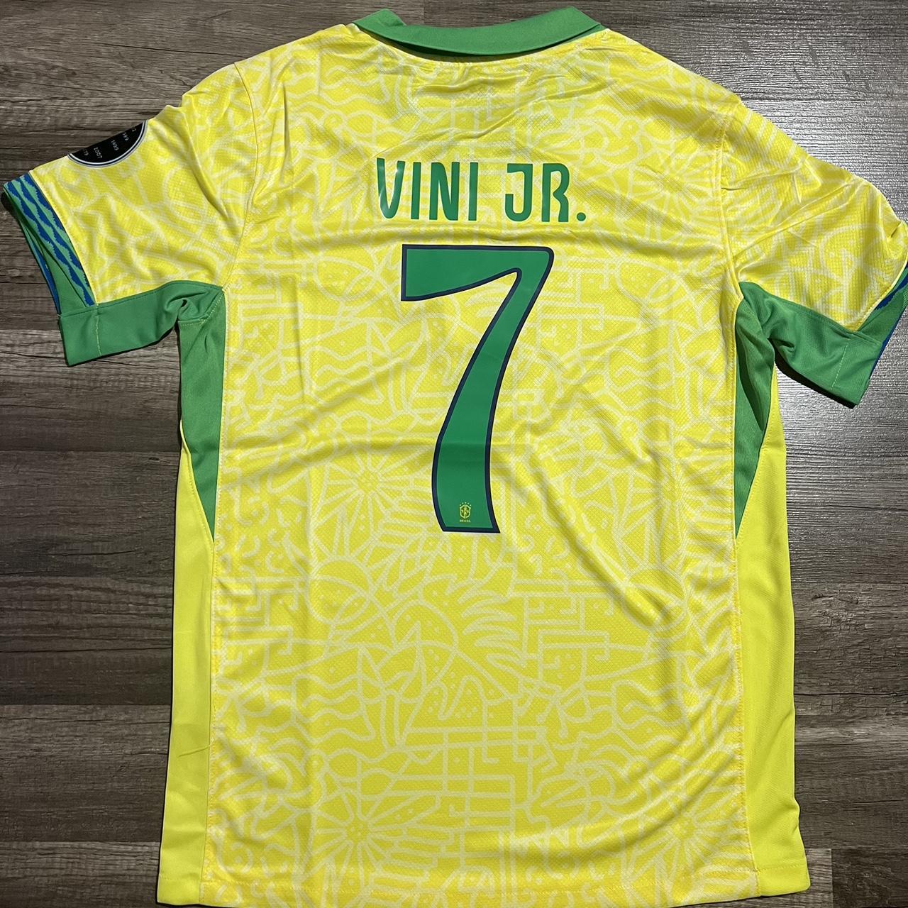 Nuevo! Jersey Brasil 2024/2025 Vinicius Jr 7 Local Amarilla Talla XL