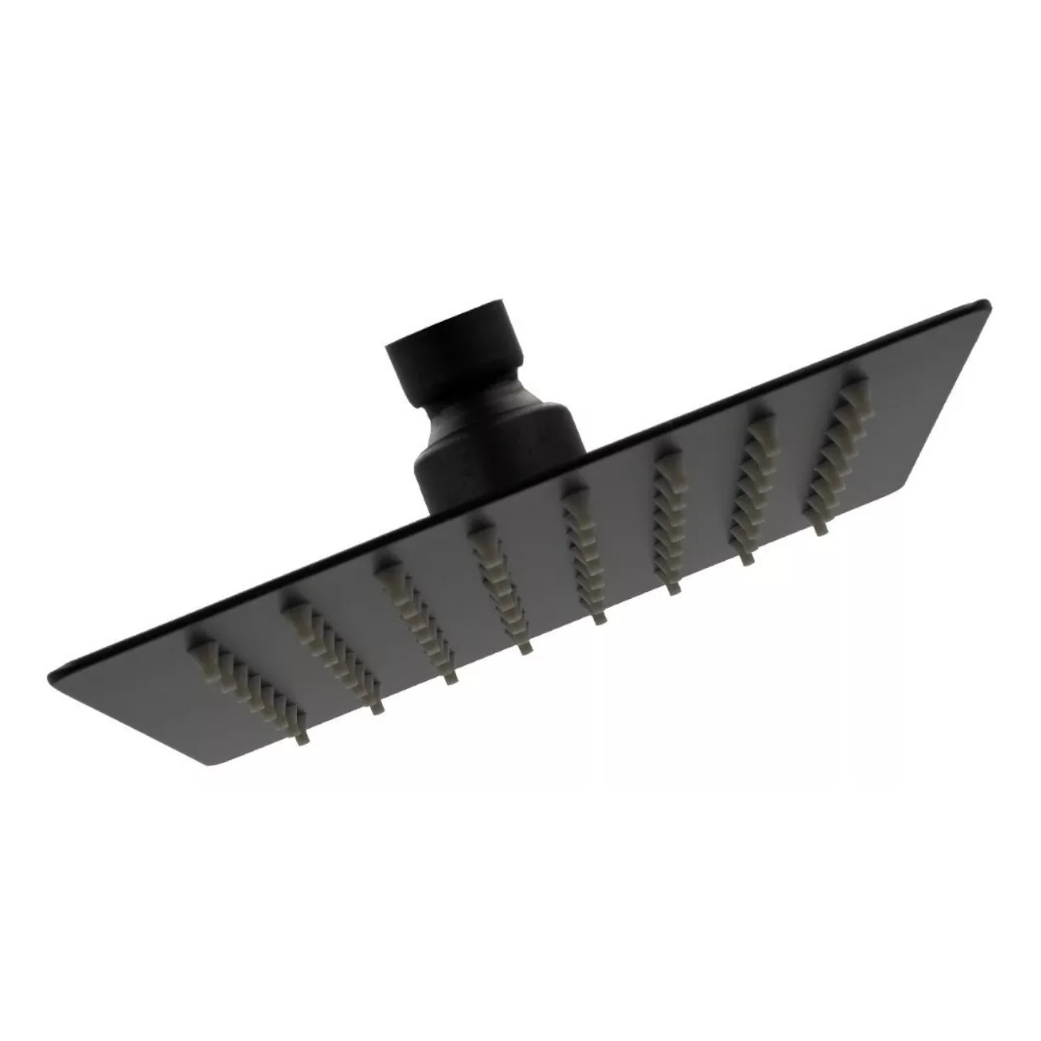 Regadera Cuadrada 15cm Con Brazo Y Chapeton Rubinett Acero inoxidable 304  Negro Mate De Lujo
