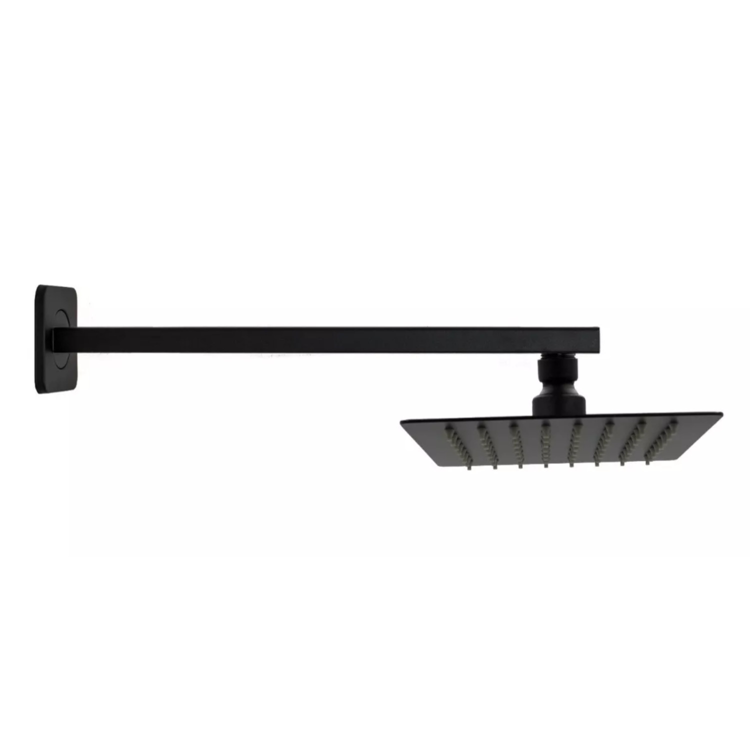 Regadera Cuadrada 15cm Con Brazo Y Chapeton Rubinett Acero inoxidable 304  Negro Mate De Lujo