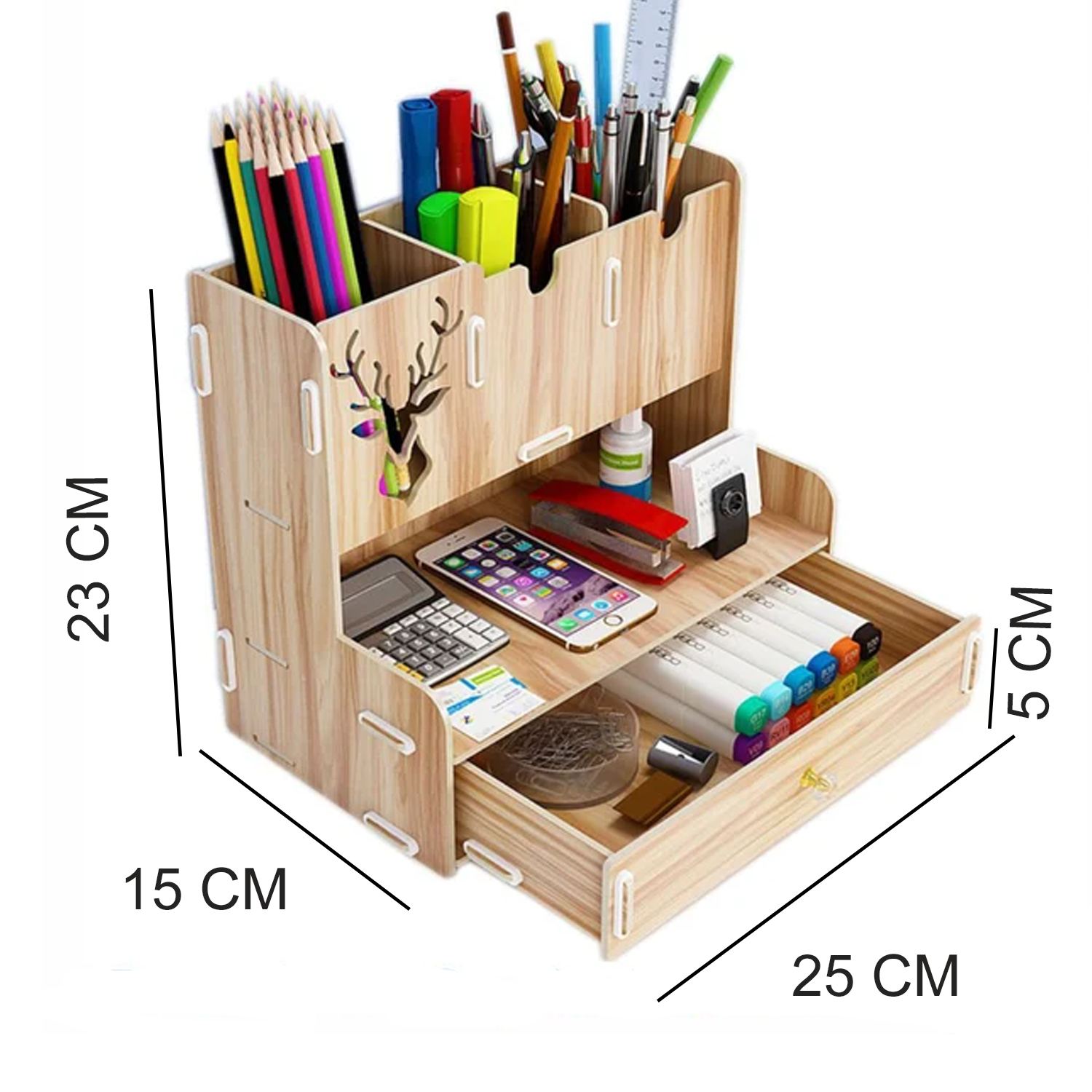 Organizador de Escritorio MDF con Cajón y Estantes