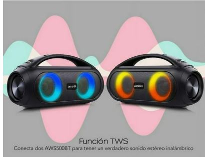 Bocina Portátil Bluetooth y luces + AUDIFONOS Aiwa combo AWS500BT