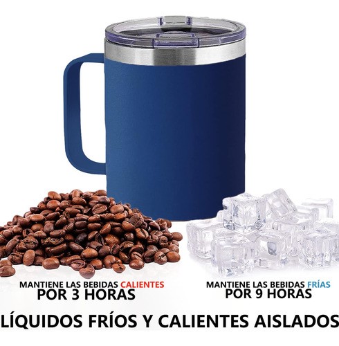 Vaso Térmico De Acero Inoxidable 12 Oz Portátil Azul marino