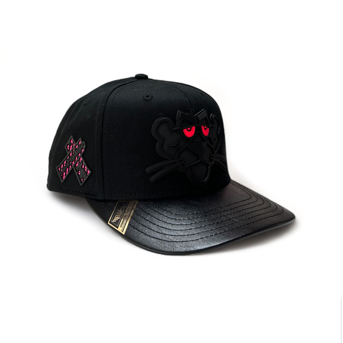 Gorra VAGO Style LA PANTERA Black LA ORIGINAL Negra Visera Curva de Piel