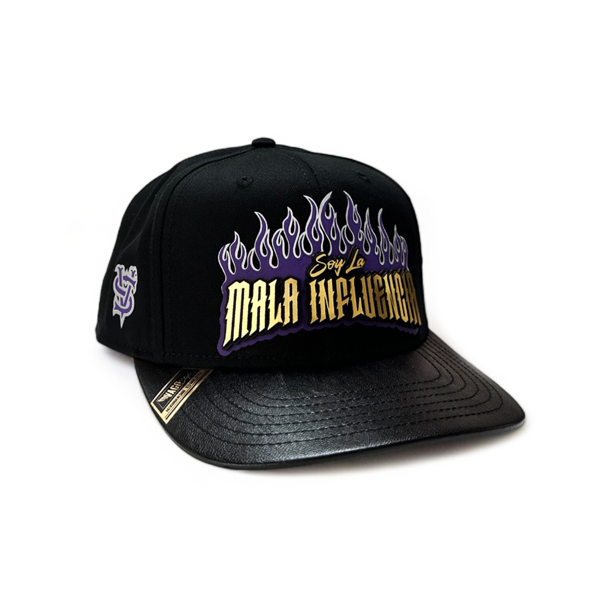 Gorra VAGO Style MALA INFLUENCIA Negra Visera Curva de Piel