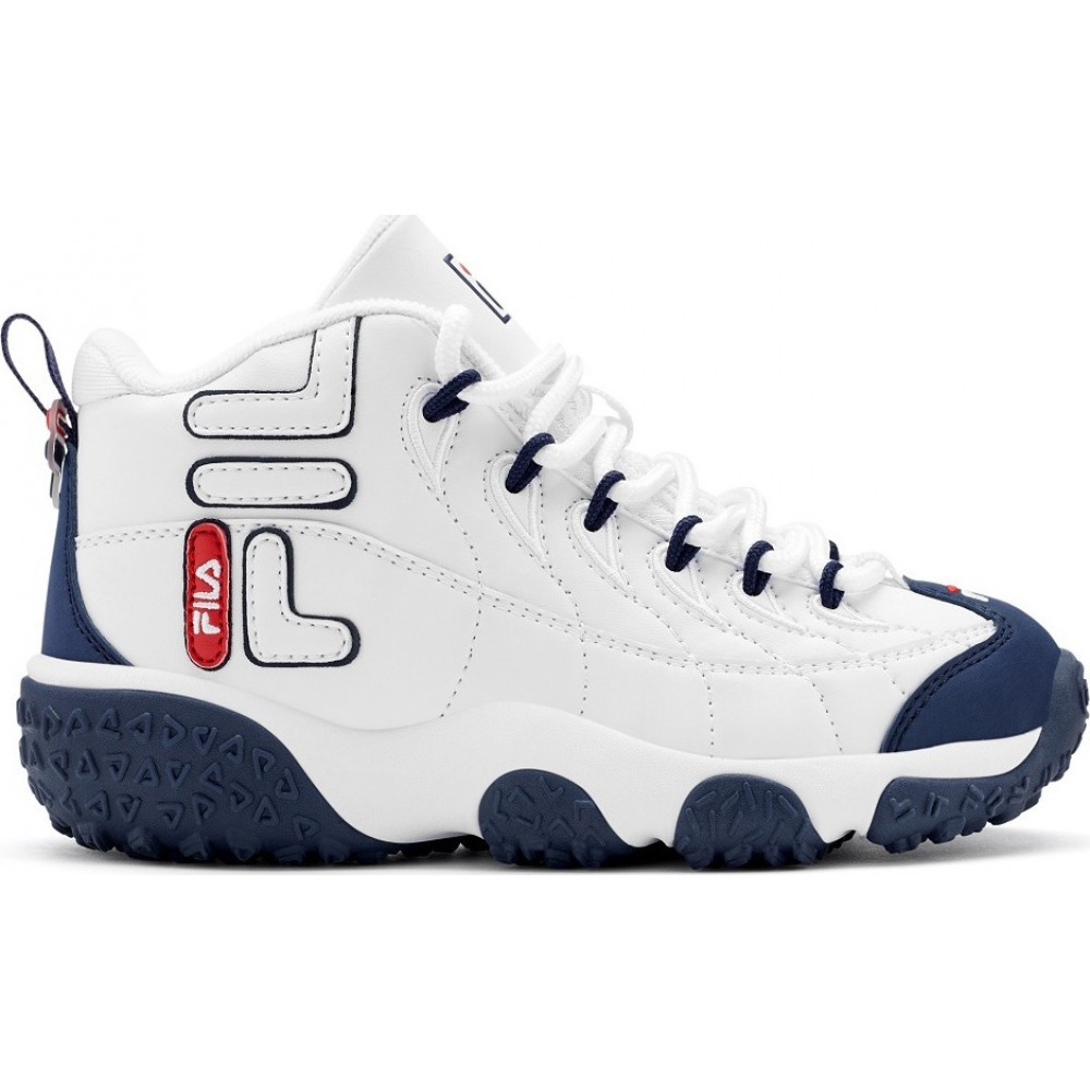 Tenis Bota Fila Snake Blanco Azul Marino de Niños Original