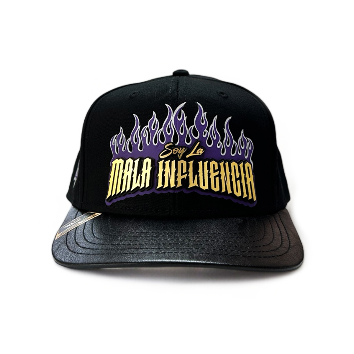 Gorra VAGO Style MALA INFLUENCIA Negra Visera Curva de Piel