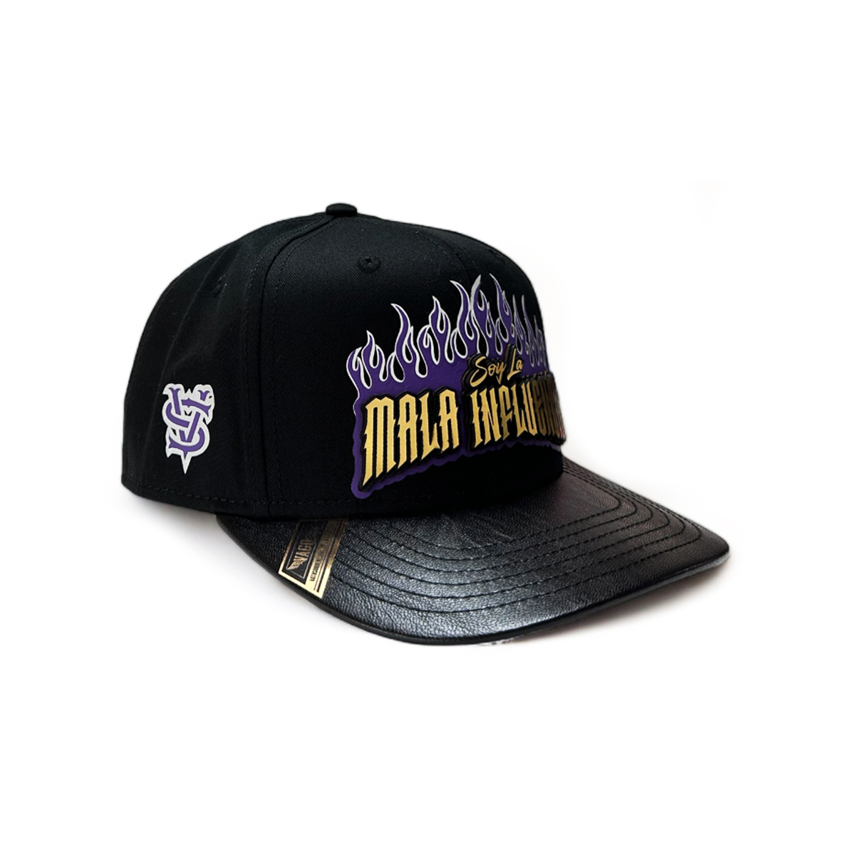 Gorra VAGO Style MALA INFLUENCIA Negra Visera Curva de Piel