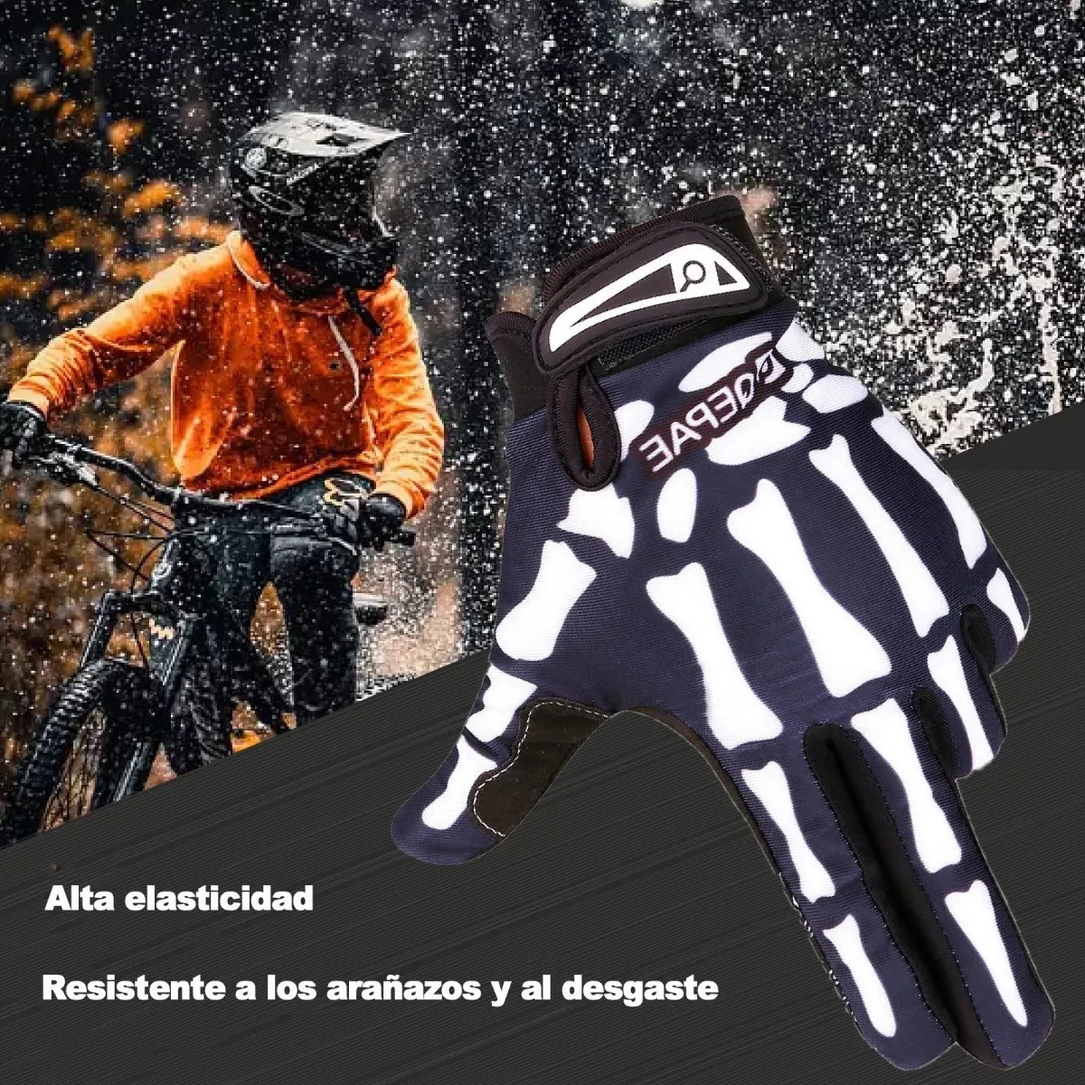 Guantes De Calavera Transpirables Para Ciclismo Talla G