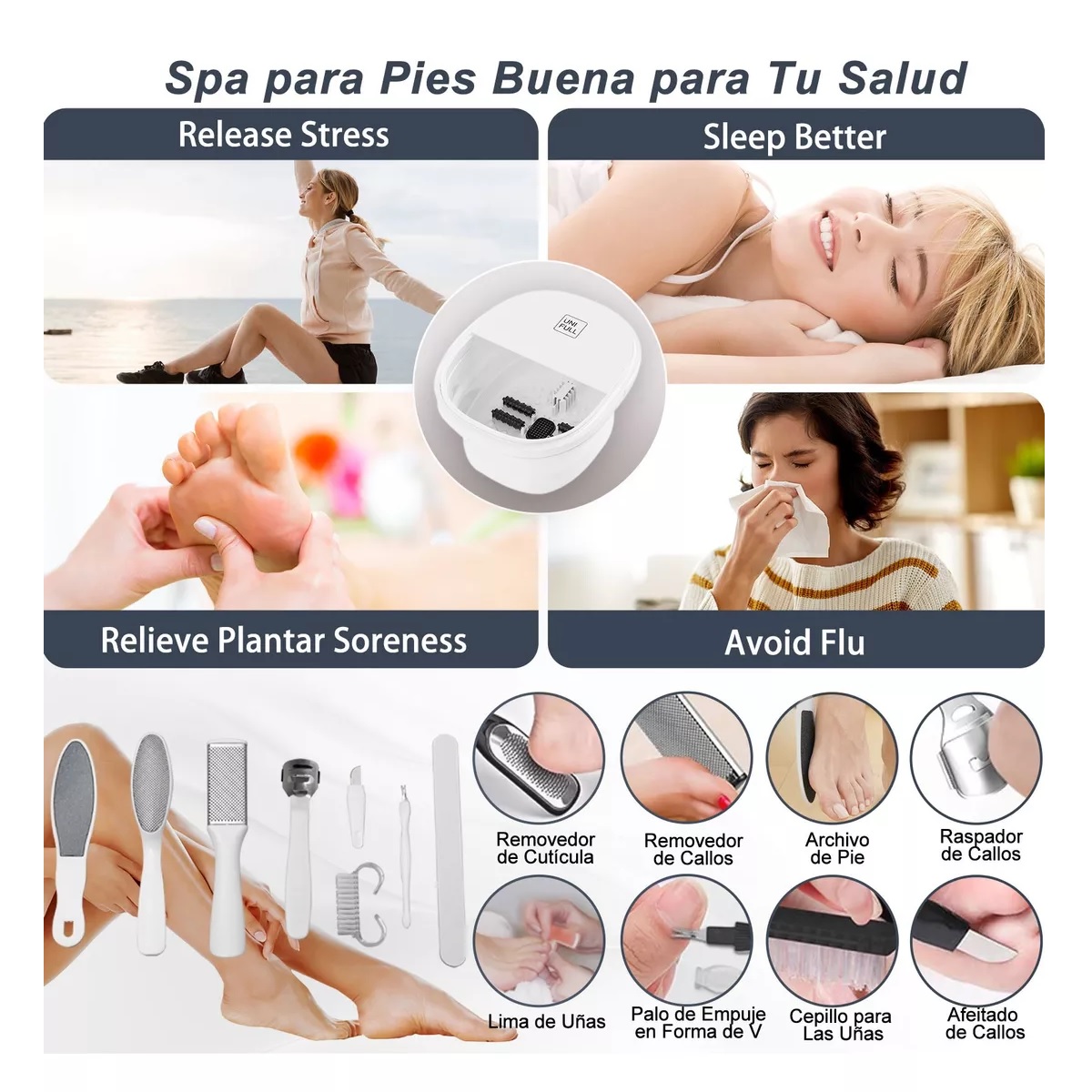 Spa Para Pedicura Tina De Pies Masajeador Con Burbujas