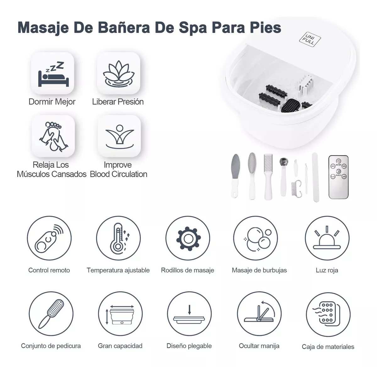Spa Para Pedicura Tina De Pies Masajeador Con Burbujas
