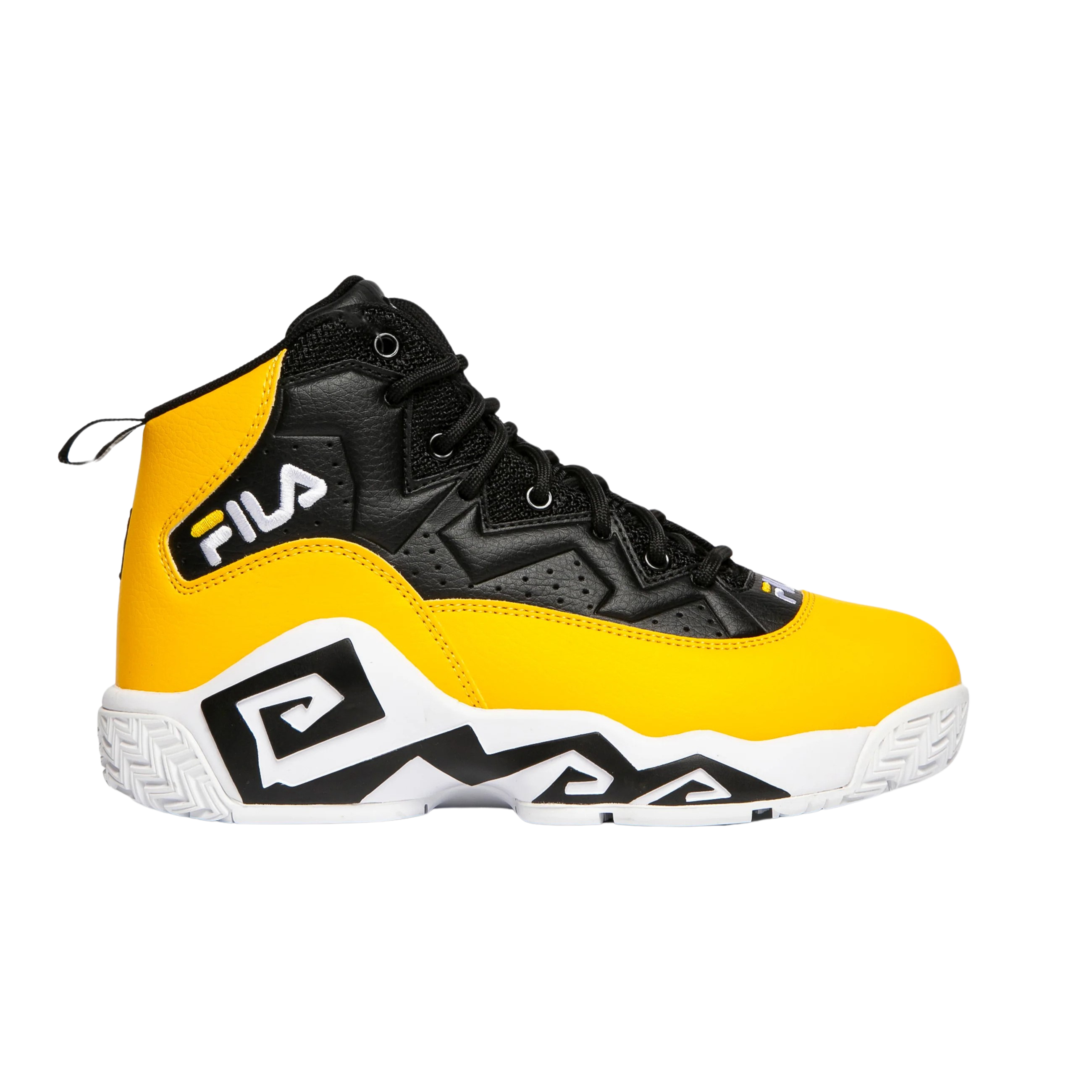 Tenis Bota Fila Mb Amarillo Negro de Niños Grandes Original