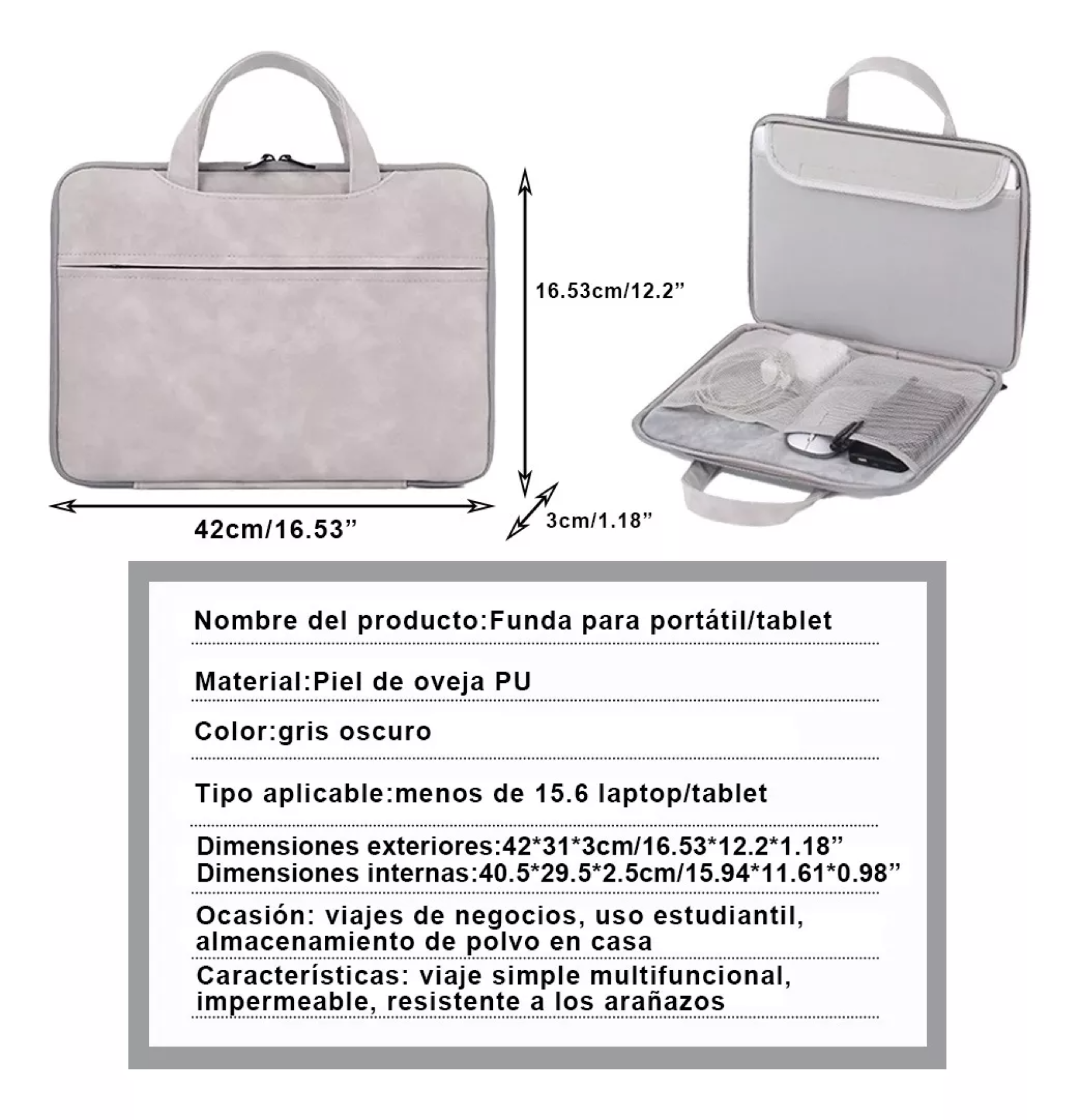 Funda Para Laptop Maletín Protector Impermeable 15.6 Pulgada