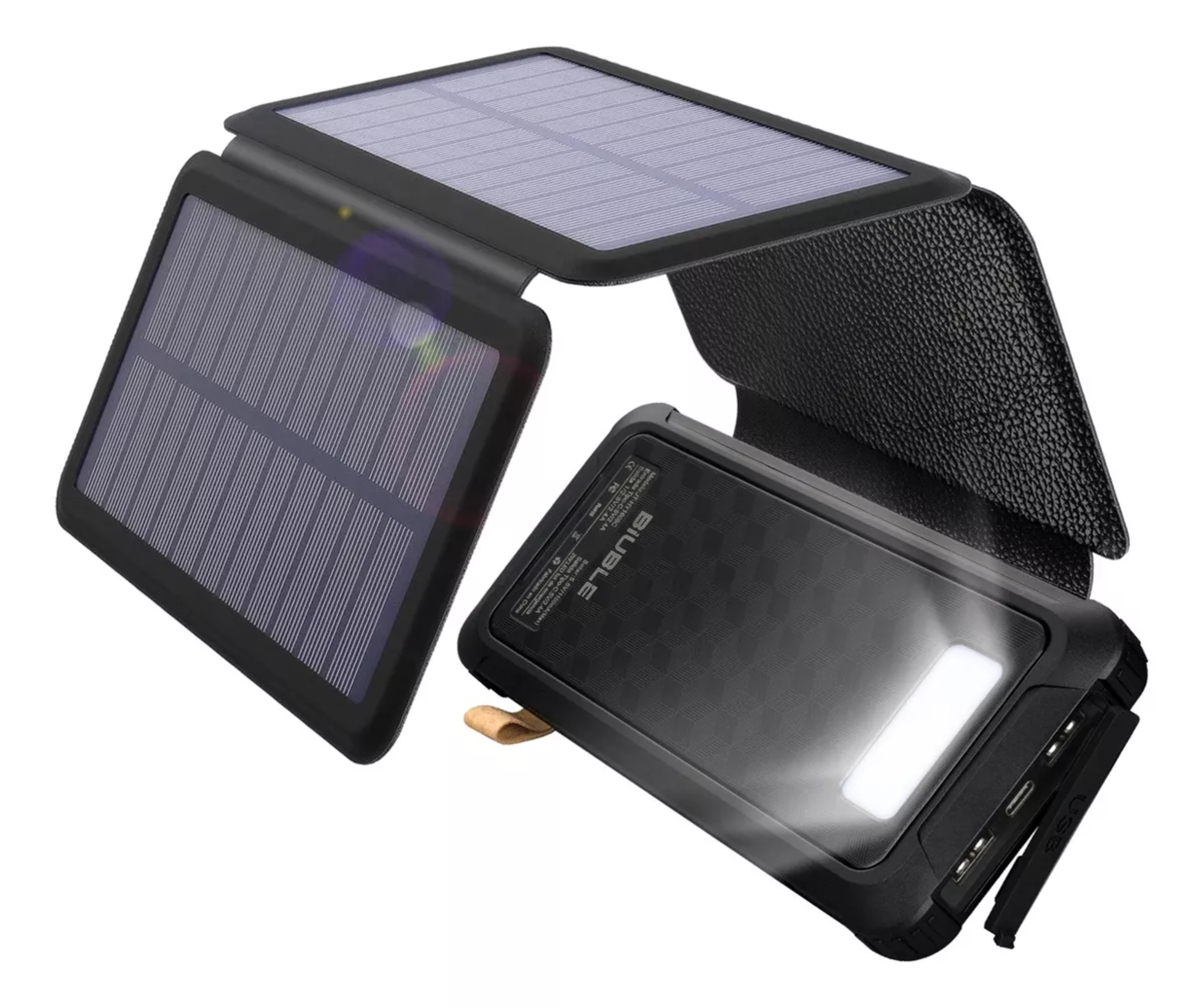 Power Bank Solar Portátil 30000mah Batería 4 Páneles Solares