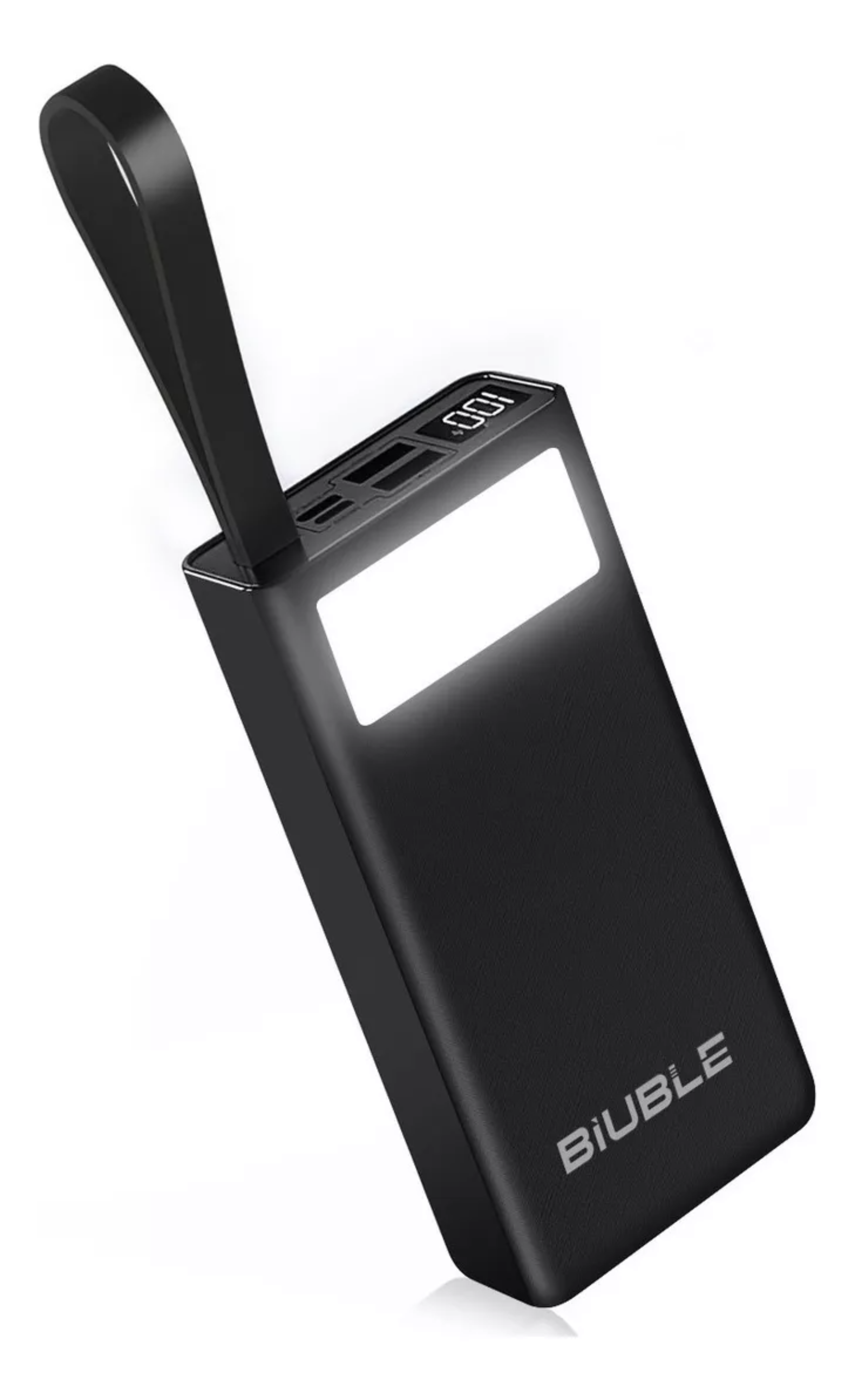 Power Bank Batería Portátil 30000mah Pd 20w Carga Rápida BIUBLE ML032 Con 2 Puertos Usb Entrada/salida Tipo C Con Pantalla /Linterna Luz Fuerte