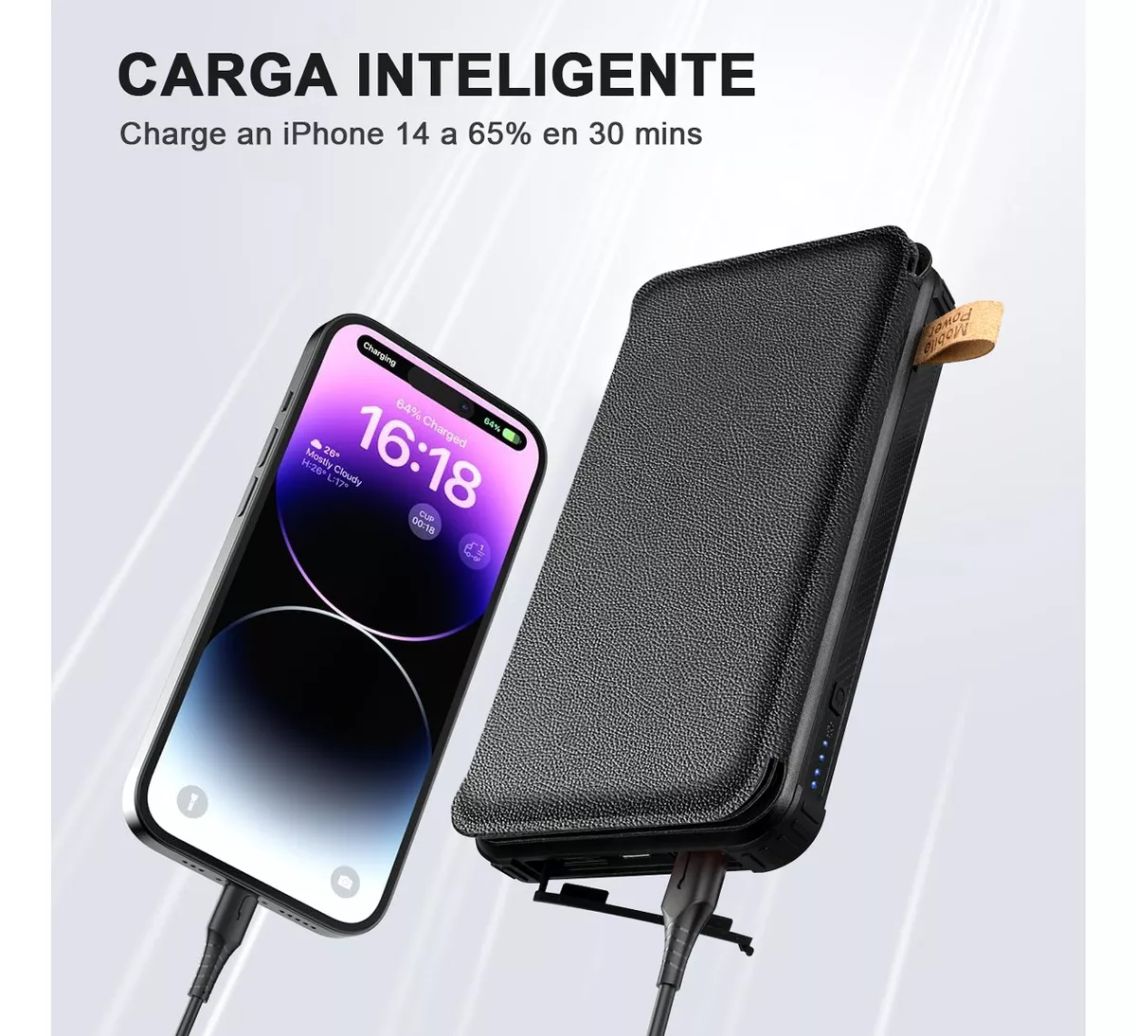 Power Bank Solar Portátil 30000mah Batería 4 Páneles Solares