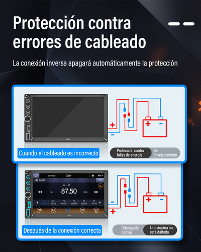 Auto Estereo Pantalla 2 Din Carplay & Android Auto + Camara