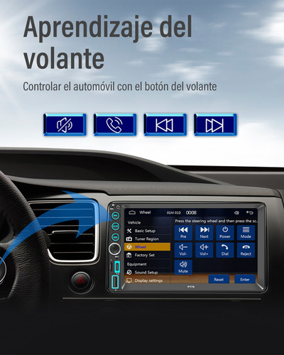 Auto Estereo Pantalla 2 Din Carplay & Android Auto + Camara