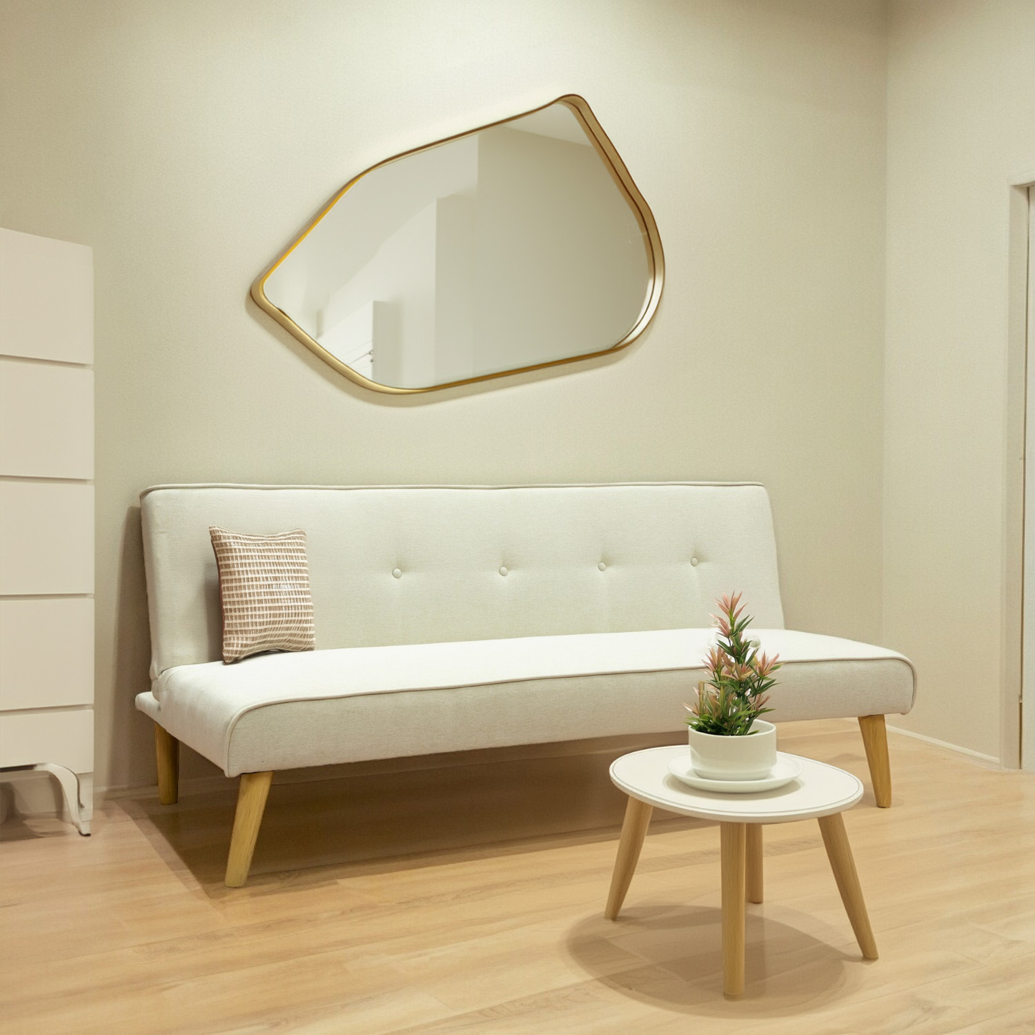Ilios Innova | Sofá Cama Plegable para tres plazas | Resistente y Elegante Sillón Armable Convertible con Estructura de Madera Tapizado Lino