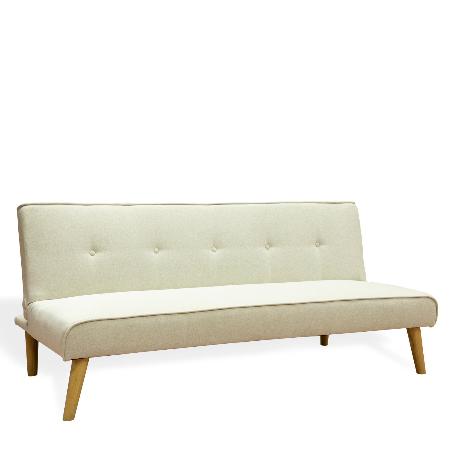 Ilios Innova | Sofá Cama Plegable para tres plazas | Resistente y Elegante Sillón Armable Convertible con Estructura de Madera Tapizado Lino
