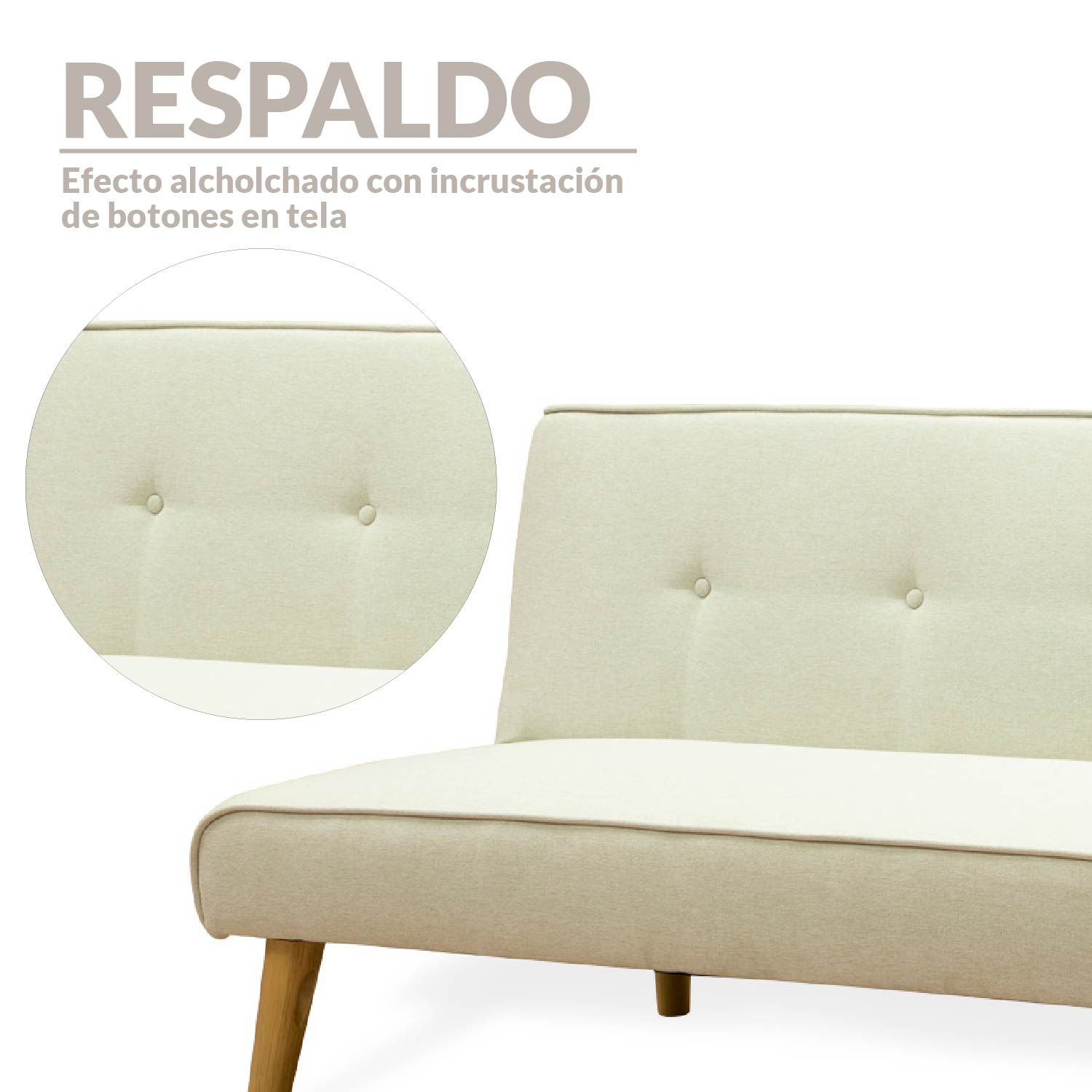 Ilios Innova | Sofá Cama Plegable para tres plazas | Resistente y Elegante Sillón Armable Convertible con Estructura de Madera Tapizado Lino