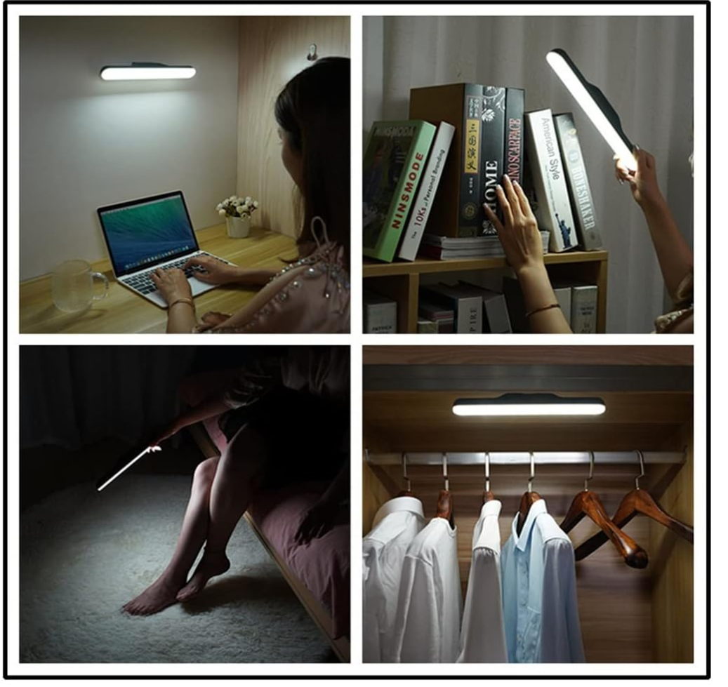 Paquete de 2 Lamparas LED Recargables Portatiles con Base Magnetica .
