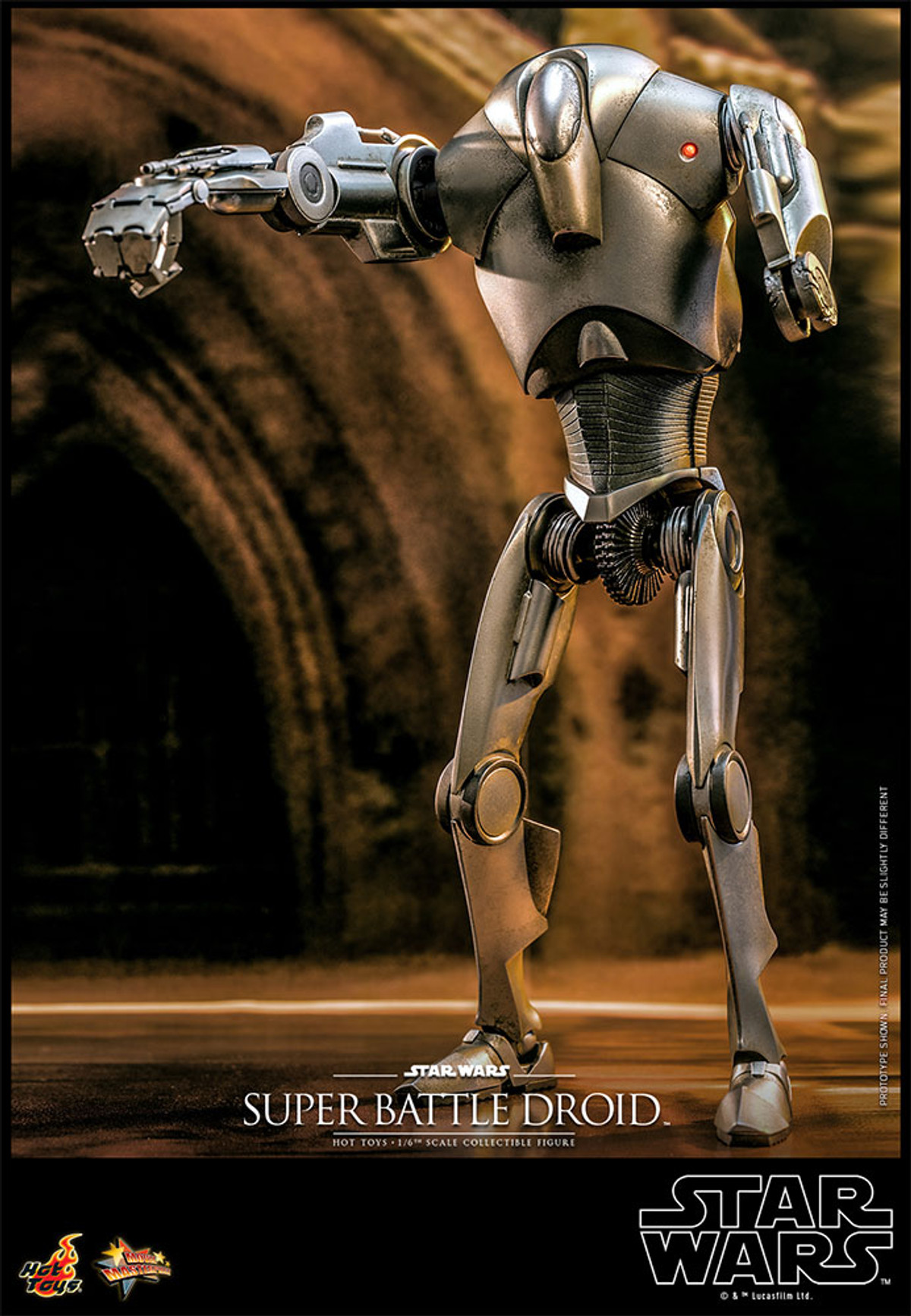 Figura Hot Toys Escala 1:6 Star Wars Attack Of The Clones: Super Battle Droid