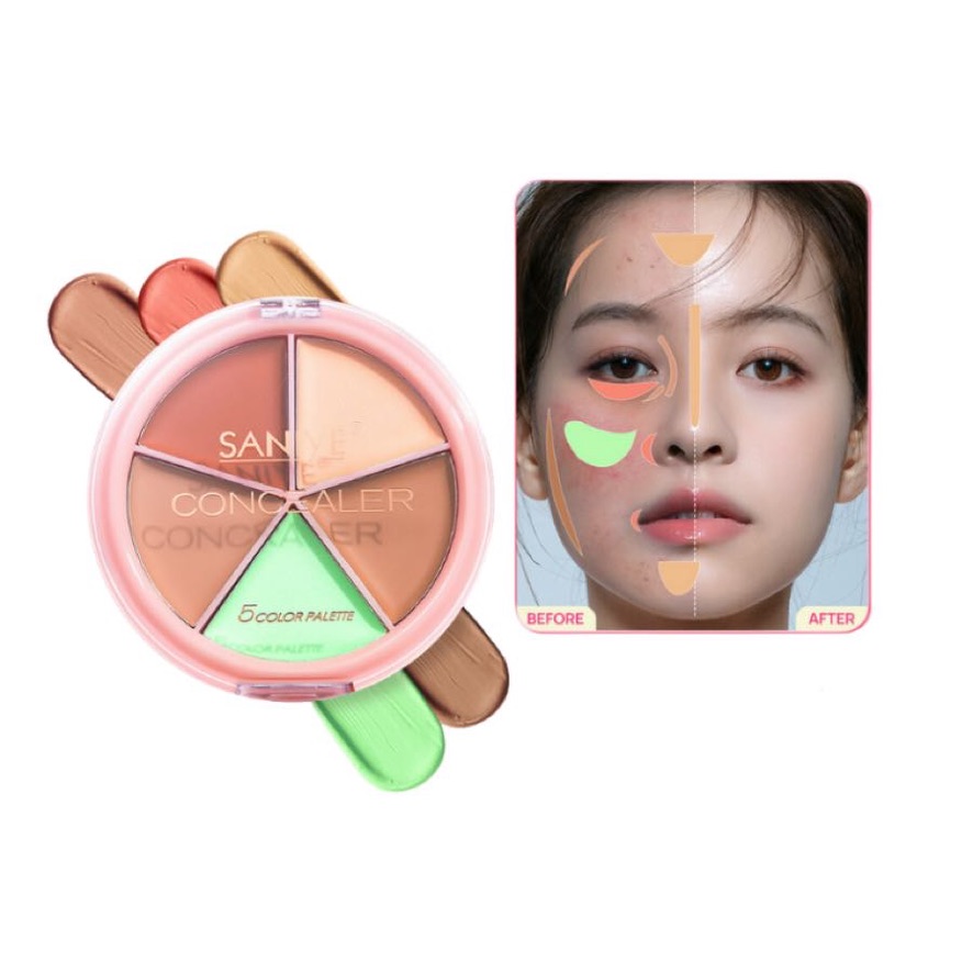 Paleta De 5 Correctores De Maquillaje Contorno En Crema 