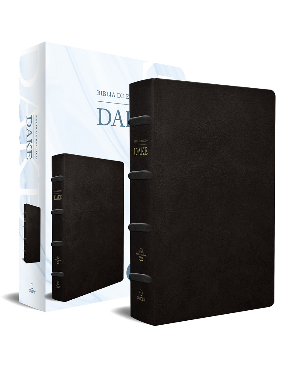 RVR 1960 Biblia de estudio Dake, tamaño grande, piel negra 