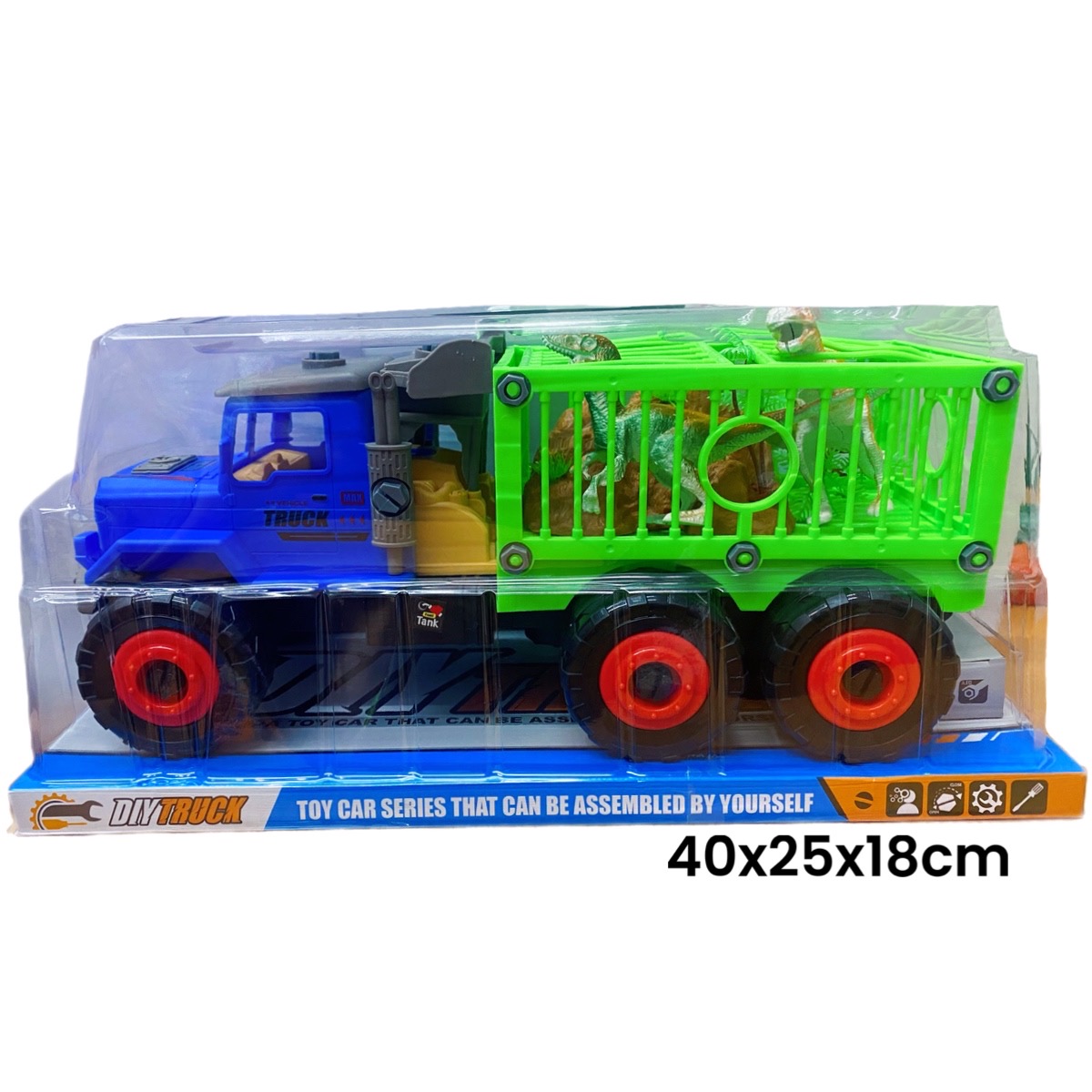 Camion Desmontable Diy Jaula Transportadora Dinosaurios 42cm