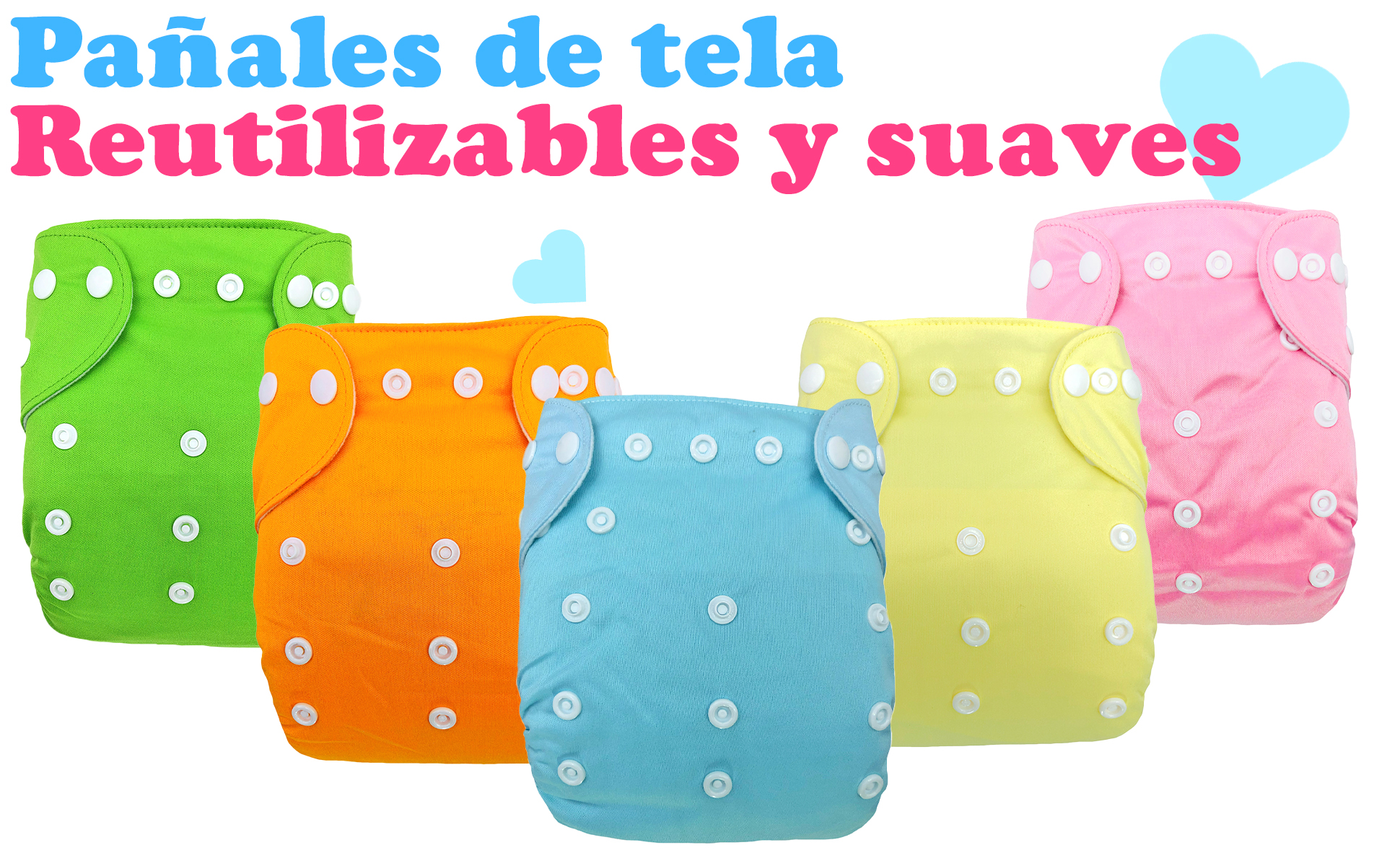 Pañales de tela para bebés con insertos de microfibra 4 capas ecobaby original 