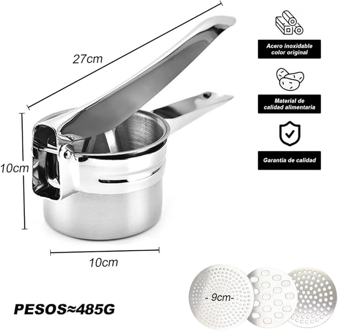 A DOTOTO Prensador de patatas, Exprimidor Manual de Fruta de acero inoxidable