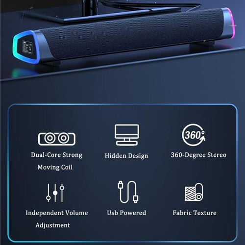 Bocina Led Bluetooth Usb Wired Sonido Subwoofer Para Pc/tv