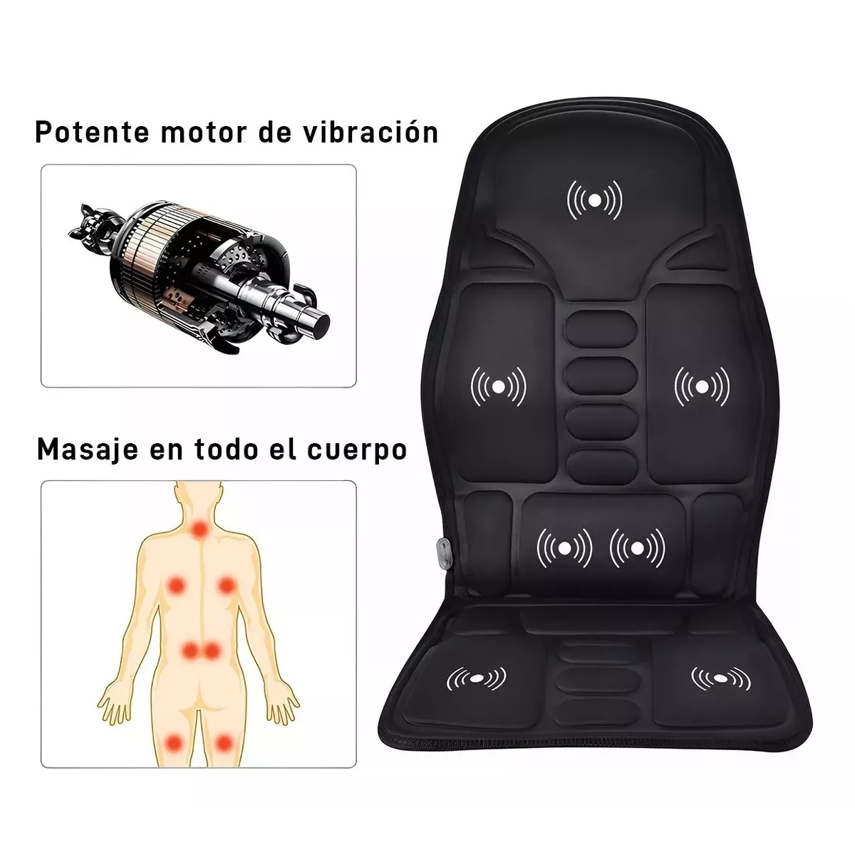 Cojín Masajeador Shiatsu Con Calor Para Sillón Silla Auto