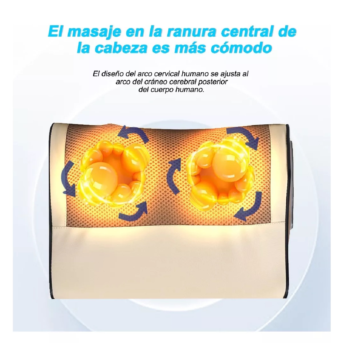 Almohada Masajeadora De Cuello Multifuncional Y Eléctrica Color Dorado