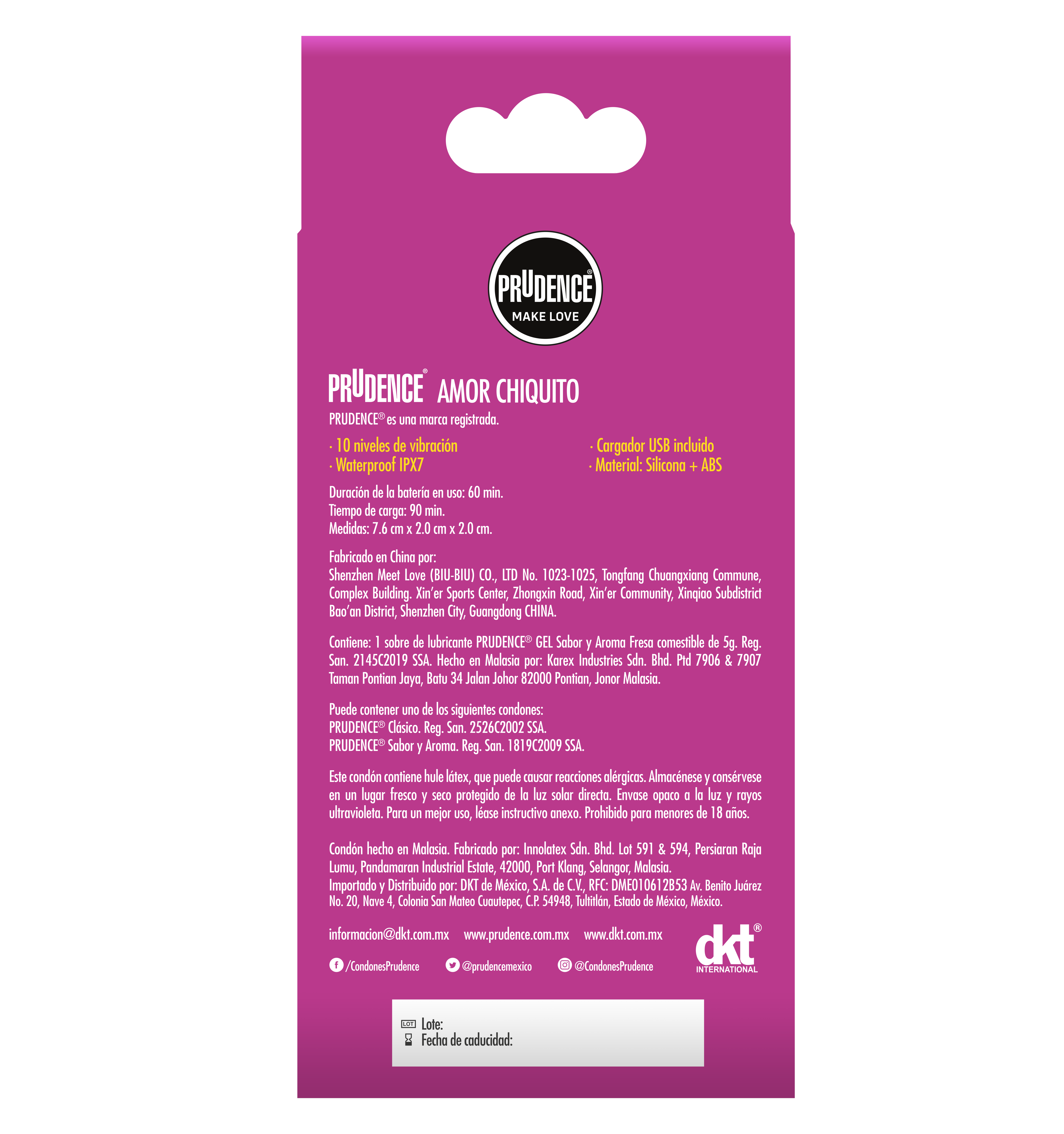 Vibrador Portátil Recargable Via Usb Prudence Amor Chiquito