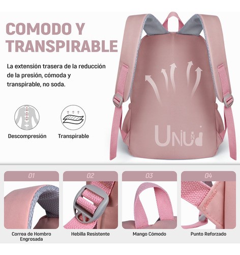 Mochila Escolar de Viaje Bolsa Juvenil De Moda Para Laptop Color Rosa C