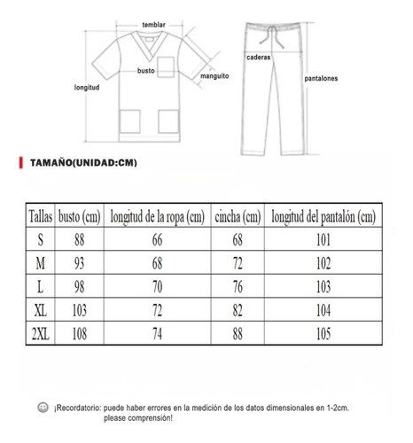 Conjunto De Trabajo De Uniforme Quirúrgico Para Hospital MEDIANO, NEGRO