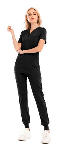 Conjunto De Trabajo De Uniforme Quirúrgico Para Hospital MEDIANO, NEGRO