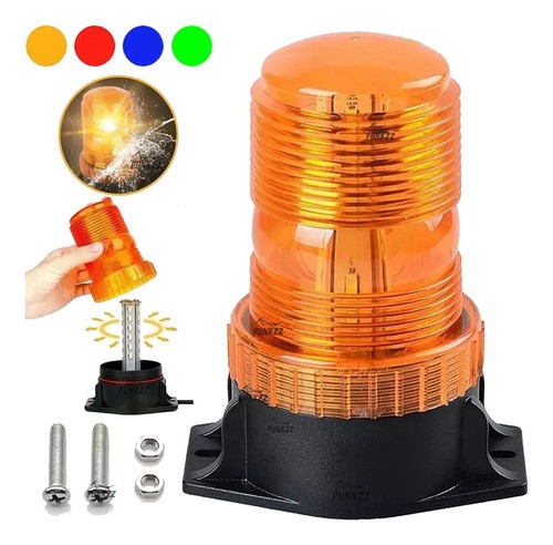Torreta Led Ambar 30led Estrobo Para Montacargas Universal AMARILLO