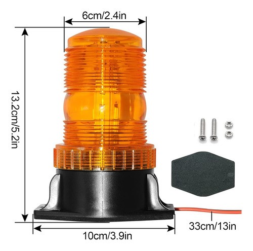 Torreta Led Ambar 30led Estrobo Para Montacargas Universal AMARILLO