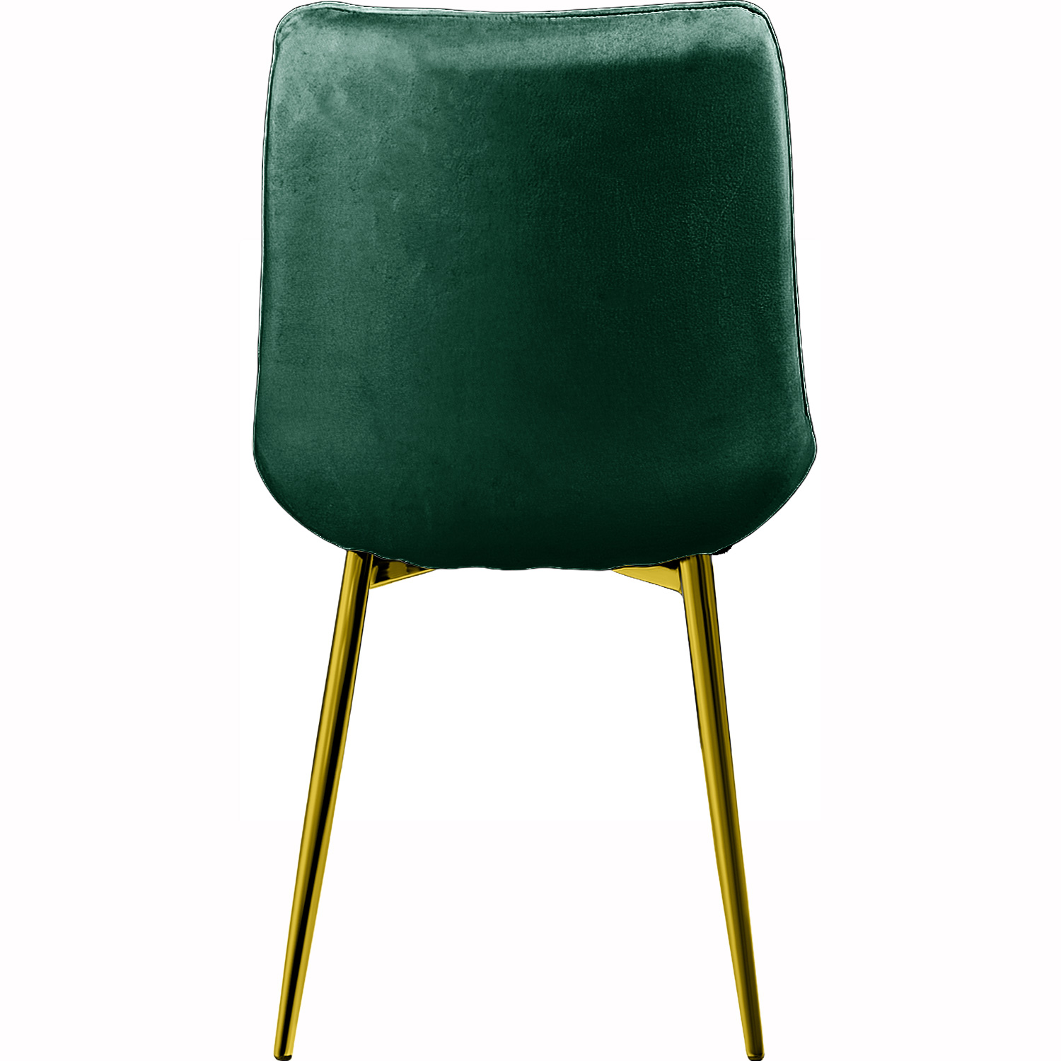 Set 2 Sillas Comedor Tapizadas Terciopelo Patas Doradas Verde