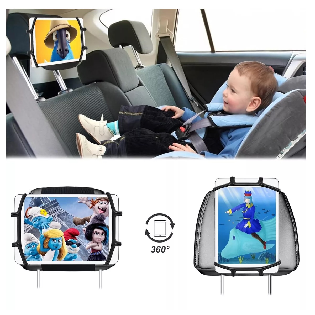 Soporte Porta Tablet Auto Cabecera Base Para iPad Para Niños