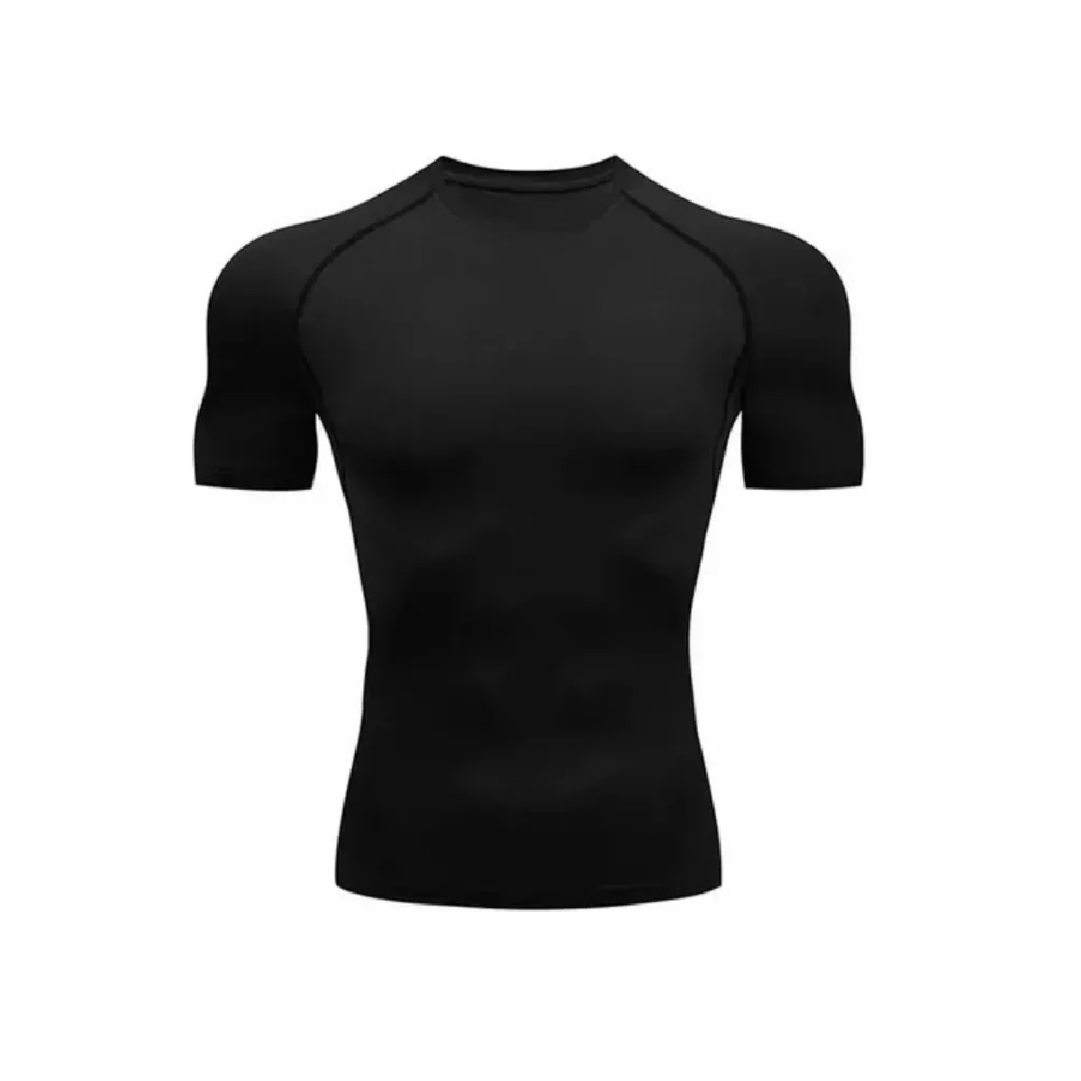 Playera Licra Deportiva Compresión Correr Manga Corta Gym M Negro