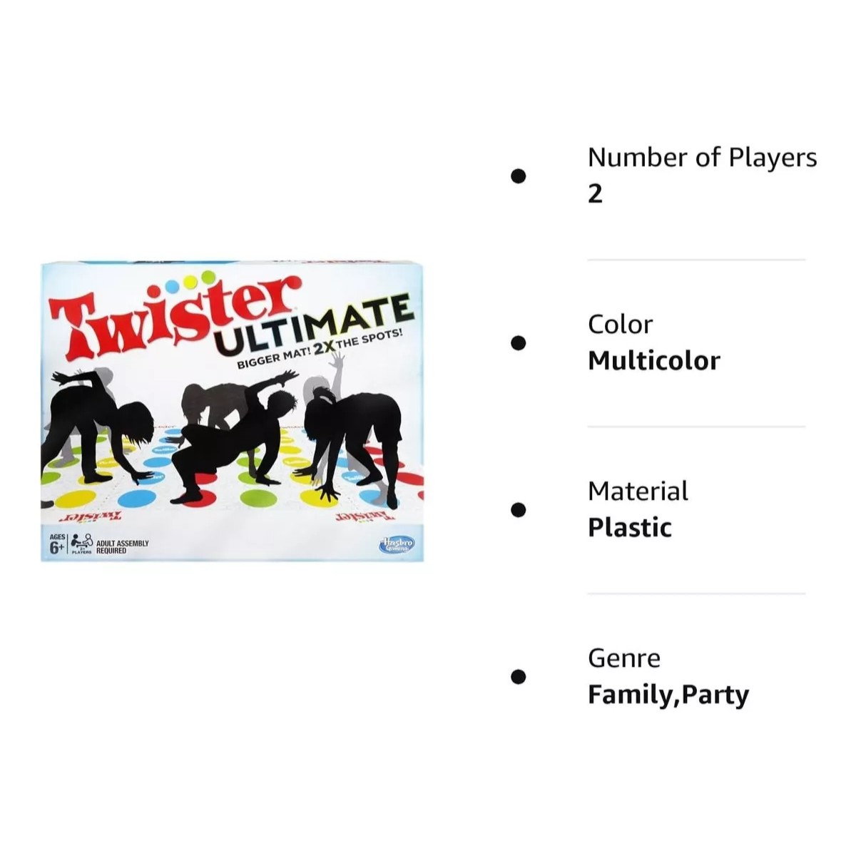 Hasbro Gaming Twister Ultimate: Alfombrilla Más Grande, 2x