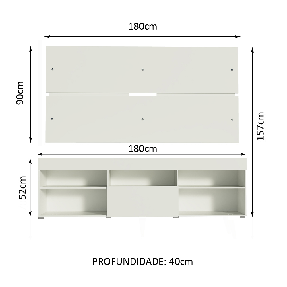 Mueble Mesa Para Tv Rack Miami Madesa Hasta 65'' BB