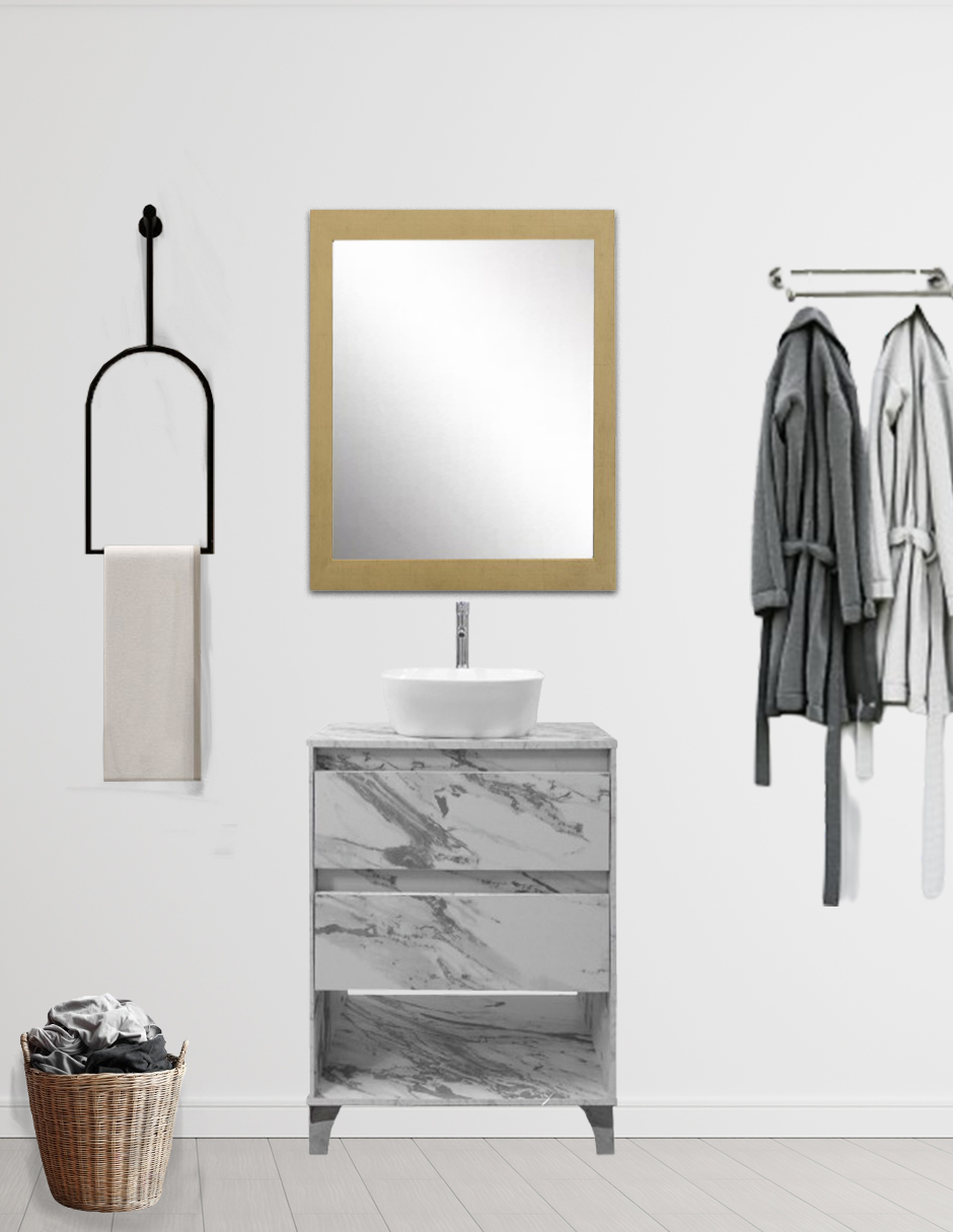 Gabinete De Baño Con Llave Y Lavabo Minimalista ROY