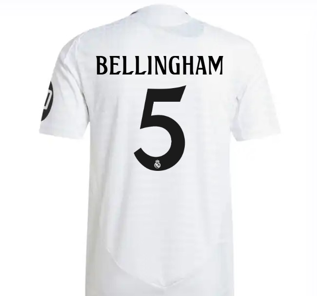 Nuevo! Jersey Real Madrid 2024/2025 Titular Local Blanca Bellingham 5 Talla L